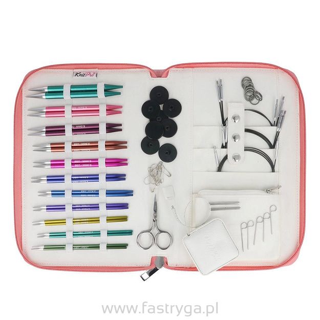 Kolorowy zestaw wymiennych drutów okrągłych KnitPro Zing Regal  47435