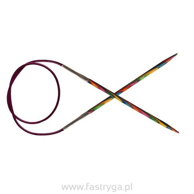 KnitPro Symfonie Wood - drewniane druty z żyłką 80 cm o grubości 6 mm