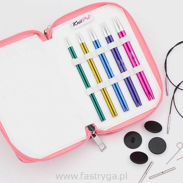 Kolorowy zestaw wymiennych drutów okrągłych KnitPro Zing Starter  47433
