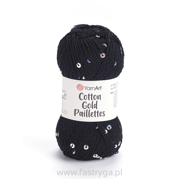 Cotton Gold Paillettes kolor 7101 czarny