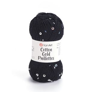 Cotton Gold Paillettes kolor 7101 czarny