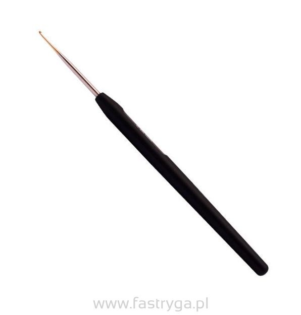 szydełko z czarną ergonomiczną rączką, grubość 2,5 mm.